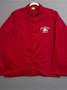 80s Auburn Arkansas Razorbacks Red Jacket Men's Size S NCAA Fan Apparel